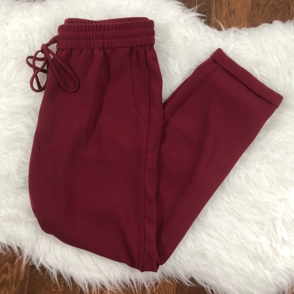 J.Crew Drapey Deep Red Drawstring Pant Size 6 - Picture 3 of 8